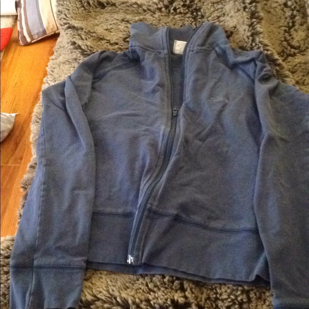 Navy blue zip up sweatshirt